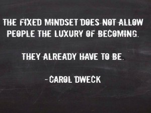 I think that MINDSETS have much to do with it. For those with FIXED MINDSETS, change and risk create the possibility for failure and failure reflects on intellect and ability. A FIXED MINDSET does not allow people the luxury of becoming. They already have TO BE!