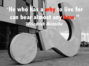 I think the final challenge to change is making the PURPOSE for change CLEAR. I love this QUOTE: “He who has a WHY to live for can bear almost any HOW.” I believe, people will go to great lengths and embrace change when they have a strong sense of purpose. 